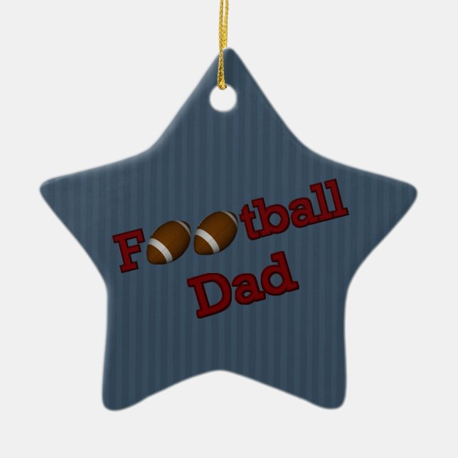 Football Dad Cute Customisable Ornament (Front)