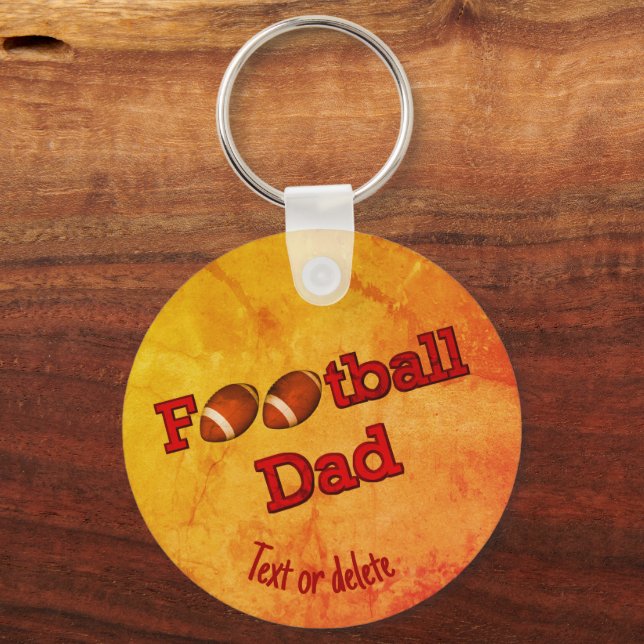 Football Dad Cute Personalised  Key Ring (Front)