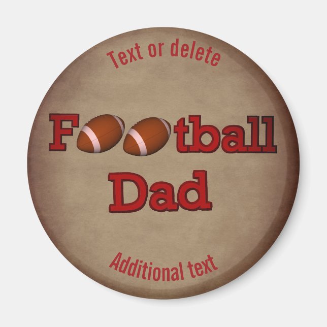 Football Dad Cute Personalised Magnet (Front)