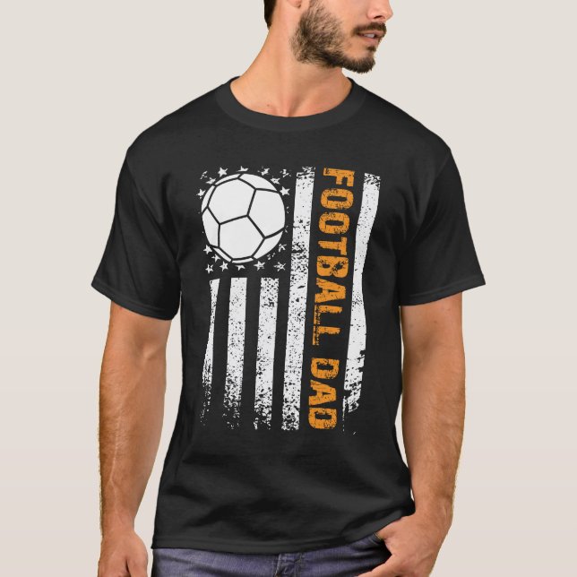 Football Dad Modern Father's Day Christmas Gift T-Shirt (Front)