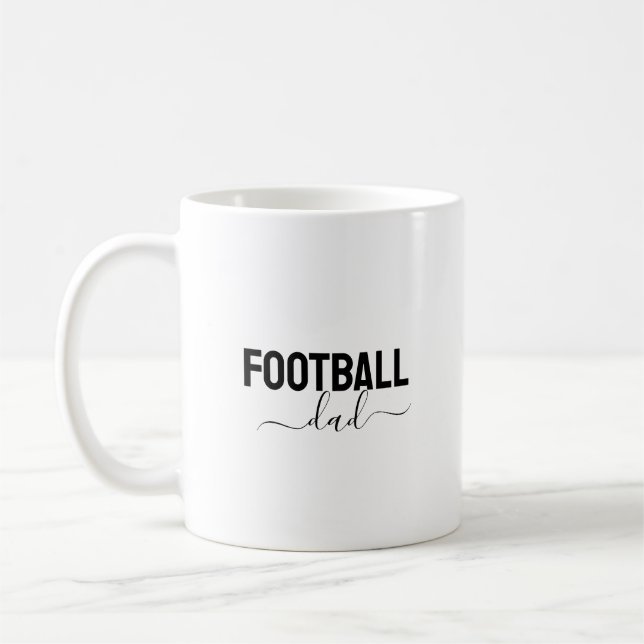 Football dad modern script coffee mug (Left)