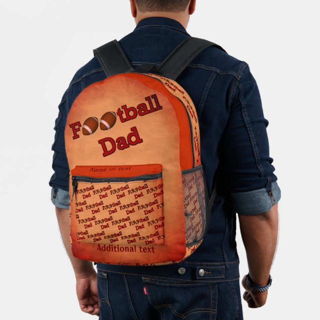 Football Dad Personalised  Printed Backpack (Insitu (Model))