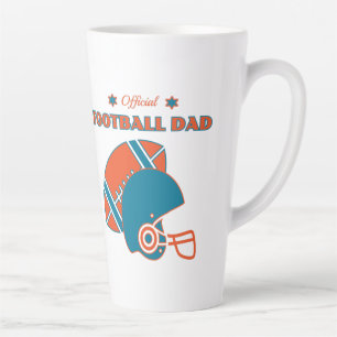 Football dad sports lovers orange blue vintage  latte mug