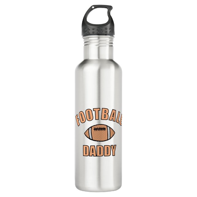 Football Daddy Drawing And Text 710 Ml Water Bottle (Front)