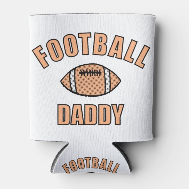 Football Daddy Drawing And Text Can Cooler (Front)