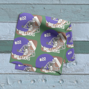 Football Dark Blue Helmet Number+Name Fabric
