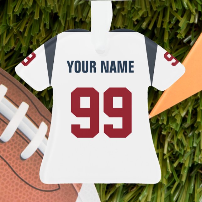 Football Deep Blue, Red & White Jersey Ornament (Creator Uploaded)