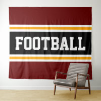FOOTBALL Deep Red Black Yellow Racing Stripes