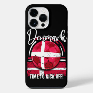 Football Denmark Flag, Danish Vintage Flag iPhone 14 Pro Max Case