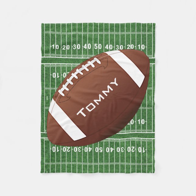 Football Design Fleece Blanket (Front)