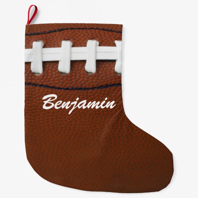 Football Design Large Christmas Stocking (Front)