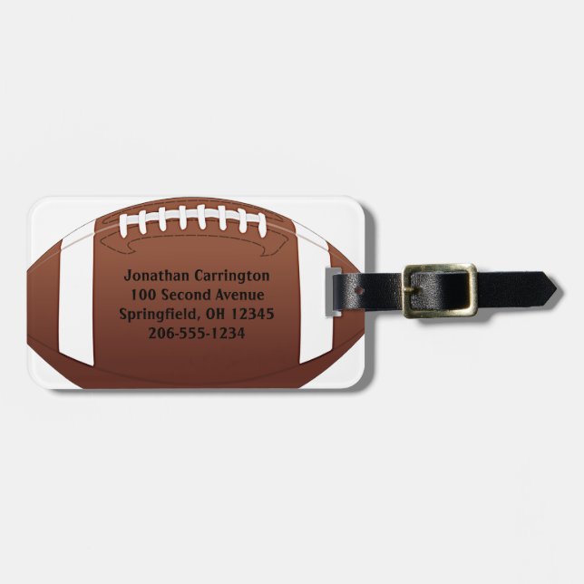 Football Design Luggage Tags (Front Horizontal)
