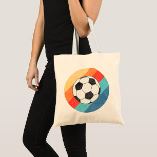 Football design on colourful retro background tote bag