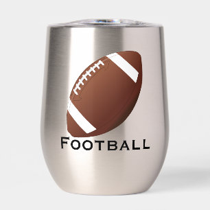 Football Design Thermal Wine Tumbler