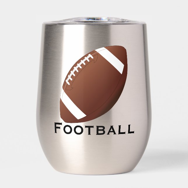Football Design Thermal Wine Tumbler (Front)