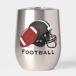Football Design Thermal Wine Tumbler