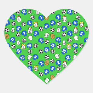 Football Design with Blue Shirts Heart Sticker