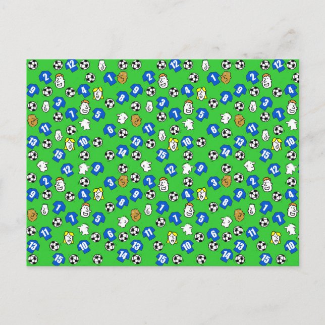 Football Design with Blue Shirts Postcard (Front)
