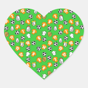 Football Design with Gold Shirts Heart Sticker