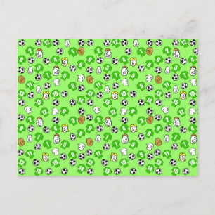 Football Design with Green Shirts Postcard