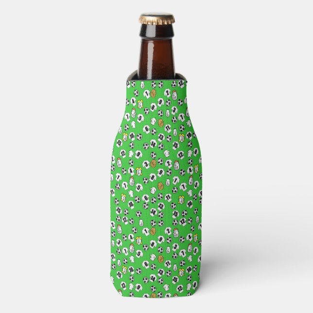 Football Design with shirts in white Bottle Cooler (Bottle Front)