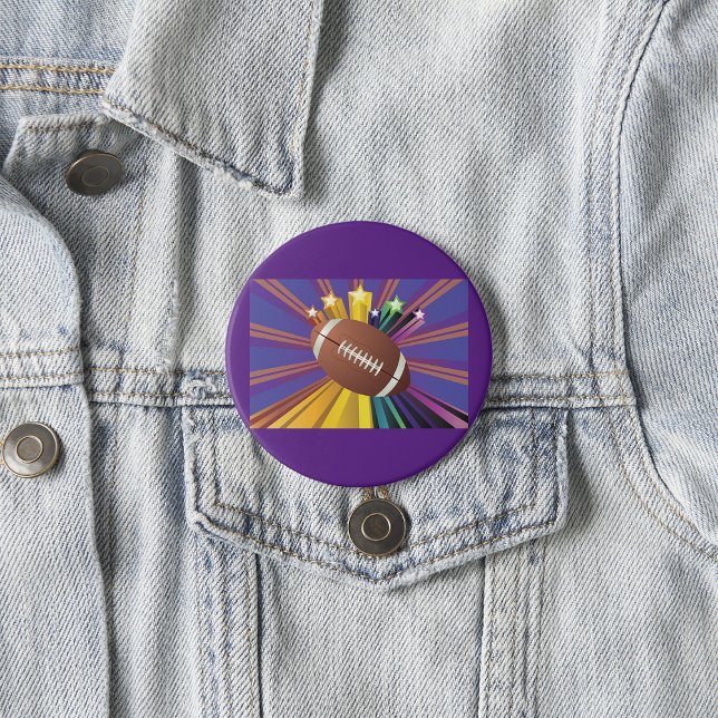 Football Design with Stars Vibrant Sports Fan Art  7.5 Cm Round Badge (Creator Uploaded)