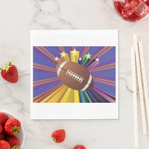 Football Design with Stars Vibrant Sports Fan Art  Napkin