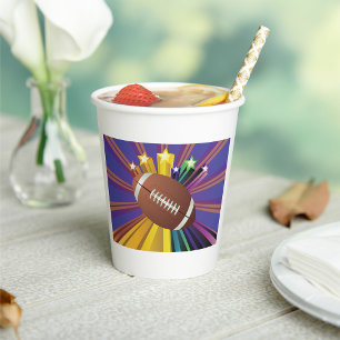 Football Design with Stars Vibrant Sports Fan Art  Paper Cups
