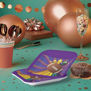 Football Design with Stars Vibrant Sports Fan Art  Paper Plate