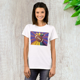 Football Design with Stars Vibrant Sports Fan Art  T-Shirt