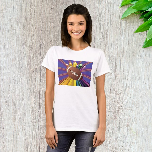Football Design with Stars Vibrant Sports Fan Art  T-Shirt (Creator Uploaded)