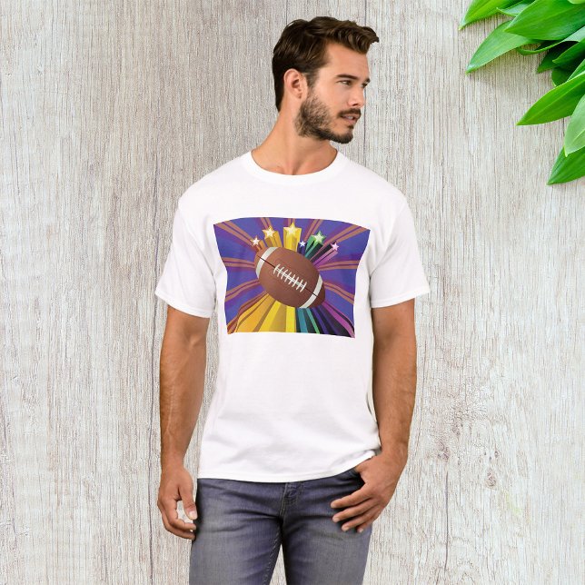 Football Design with Stars Vibrant Sports Fan Art  T-Shirt (Creator Uploaded)