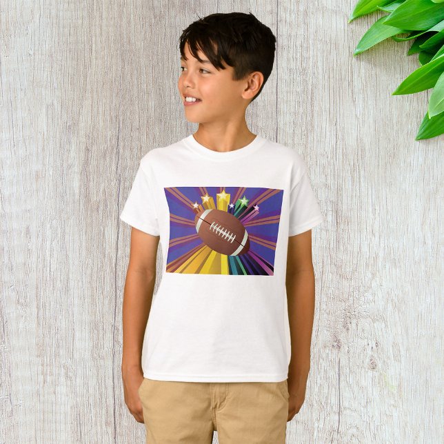 Football Design with Stars Vibrant Sports Fan Art  T-Shirt (Creator Uploaded)