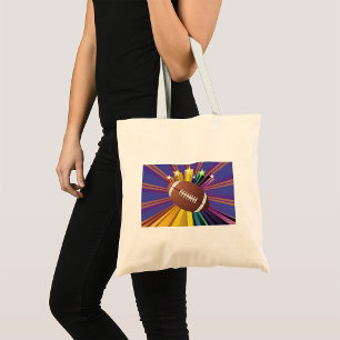 Football Design with Stars Vibrant Sports Fan Art  Tote Bag