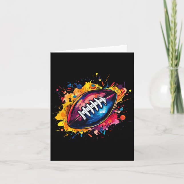 Football Designs. Uni Football Graphic - Black  Card (Front)
