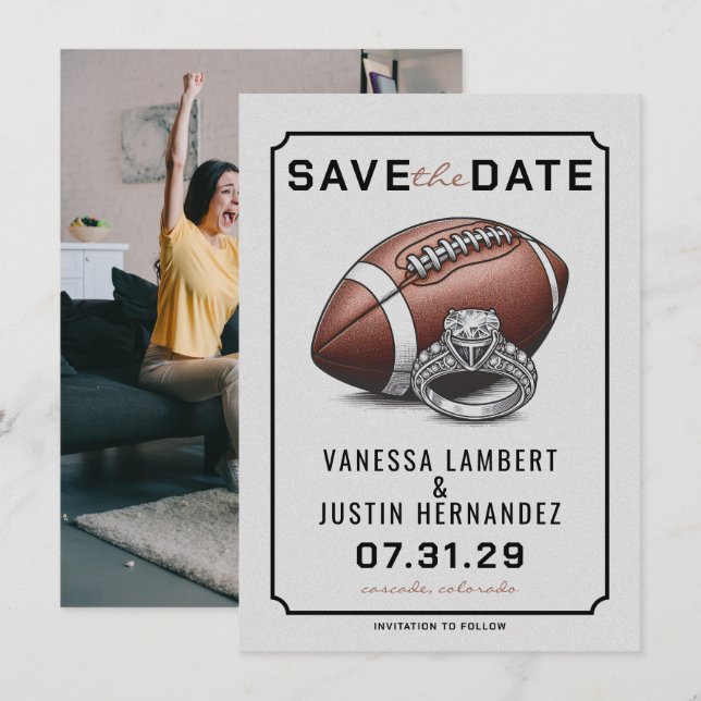 Football Diamond Save The Date (Front/Back)