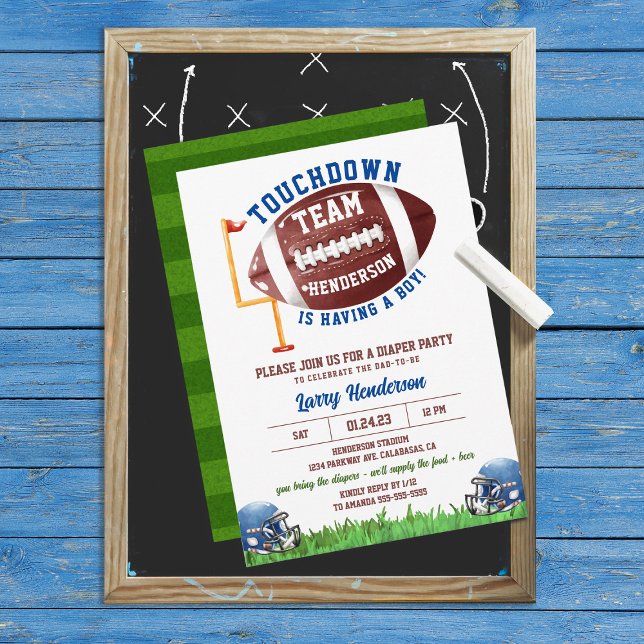 Football Diaper Party Invitation (Creator Uploaded)