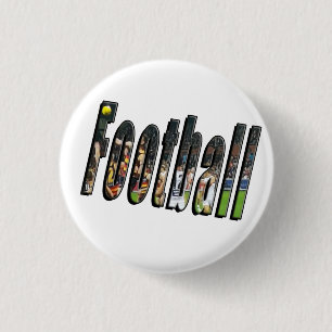 Football Dimensional Logo, 3 Cm Round Badge