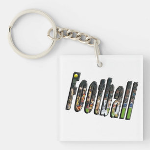 Football Dimensional Logo, Key Ring