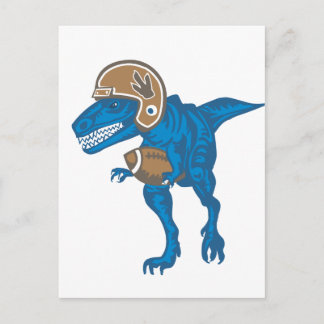 Football Dinosaur Blue Postcard