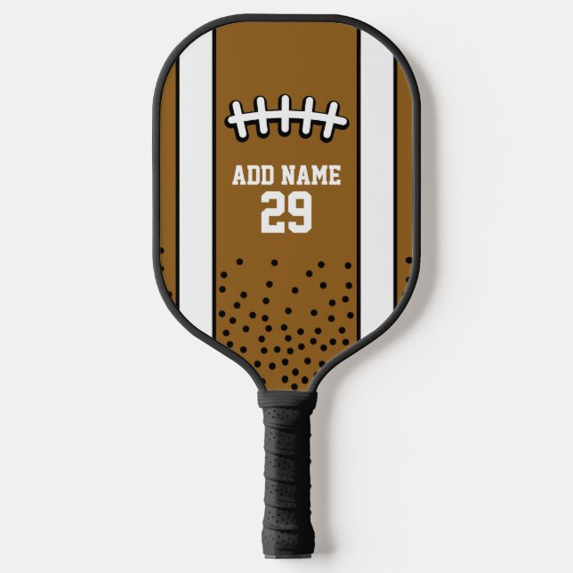 Football Drawing with Sports Name and Number Pickleball Paddle (Front)