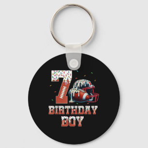 Football Drip 7th Birthday Party Boy Sport Fan 7 Y Key Ring