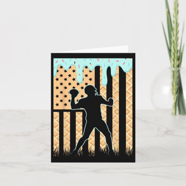 Football Drip Boys Dripping Ice Cream Football Ame Card (Front)