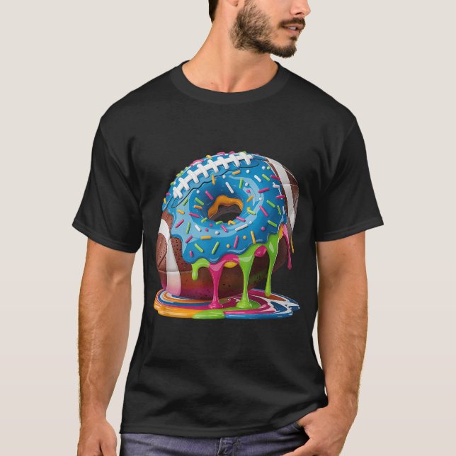 Football Drip Boys Football Ice Cream Sprinkle  T-Shirt (Front)