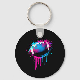 Football Drip For Boys Tie Dye Colourful Football Key Ring