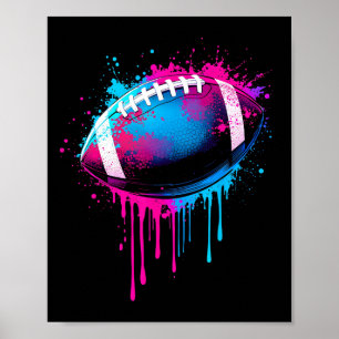 Football Drip For Boys Tie Dye Colourful Football  Poster