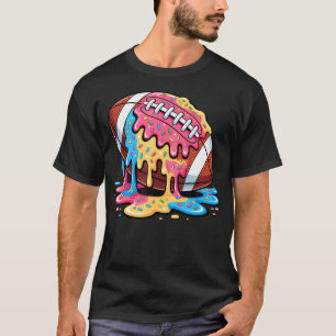 Football Drip For Lineman Wr Qb Rb Ice Cream T-Shirt