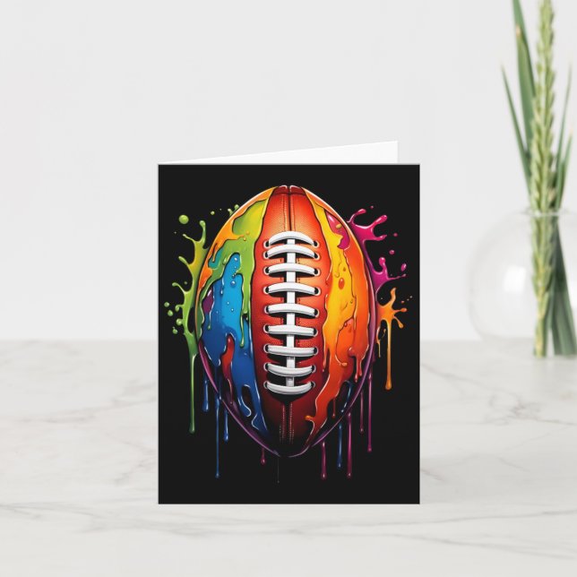 Football Drip Graphic Sports Ball Player Boy Fan S Card (Front)