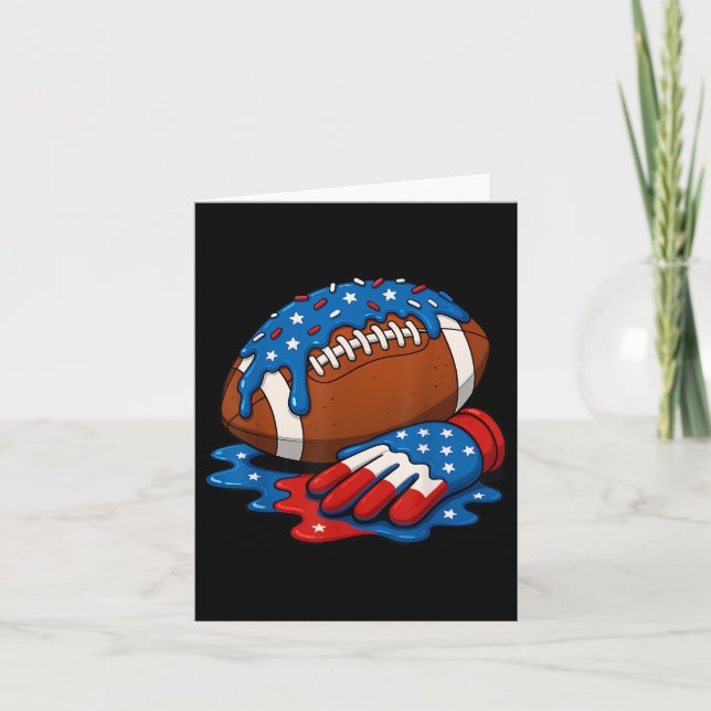 Football Drip Wr Lineman Qb Rb Db Ice Cream 4th Of Card (Front)
