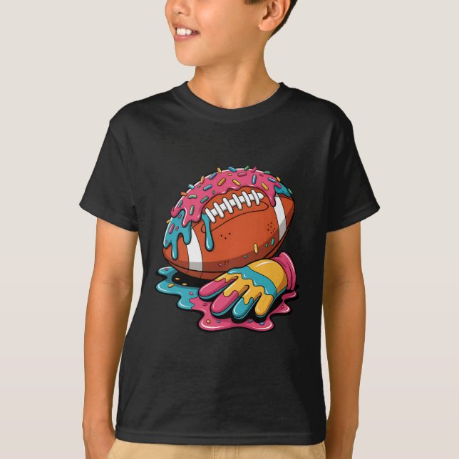 Football Drip Wr Lineman Qb Rb Db Ice Cream Footba T-Shirt (Front)